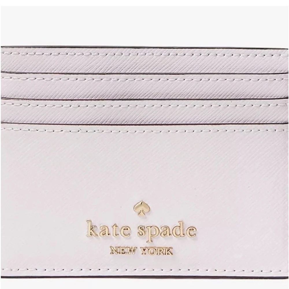 Kate Spade Madison Studded Faux Pearls Small Slim Card Holder, Lilac Moon